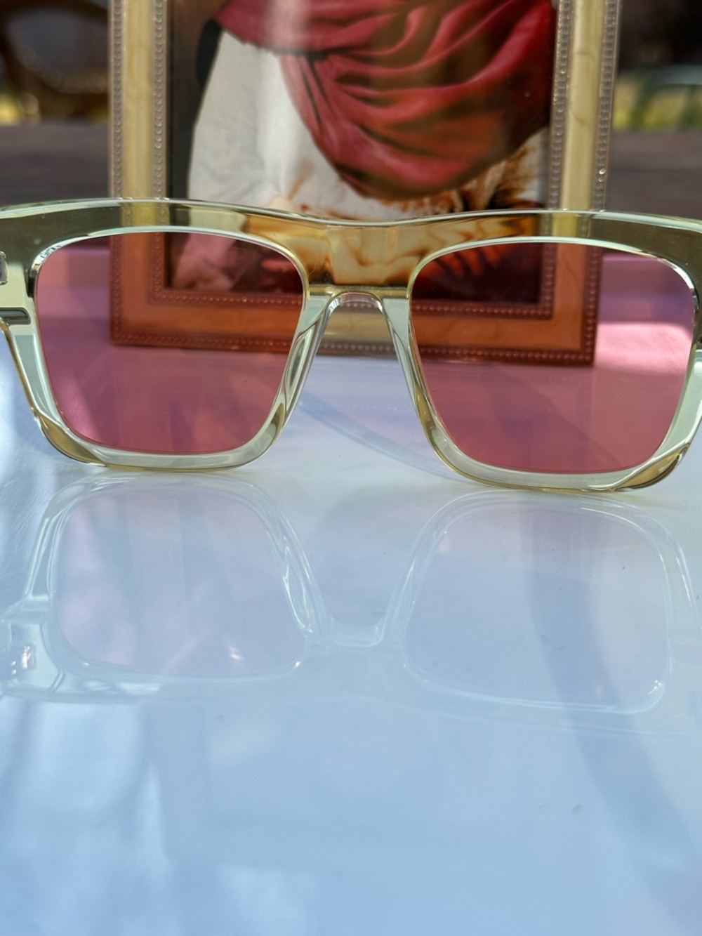 Givenchy GV400020 Translucent Green Sunglasses Pink Lens w/ COA - Picture 7 of 12